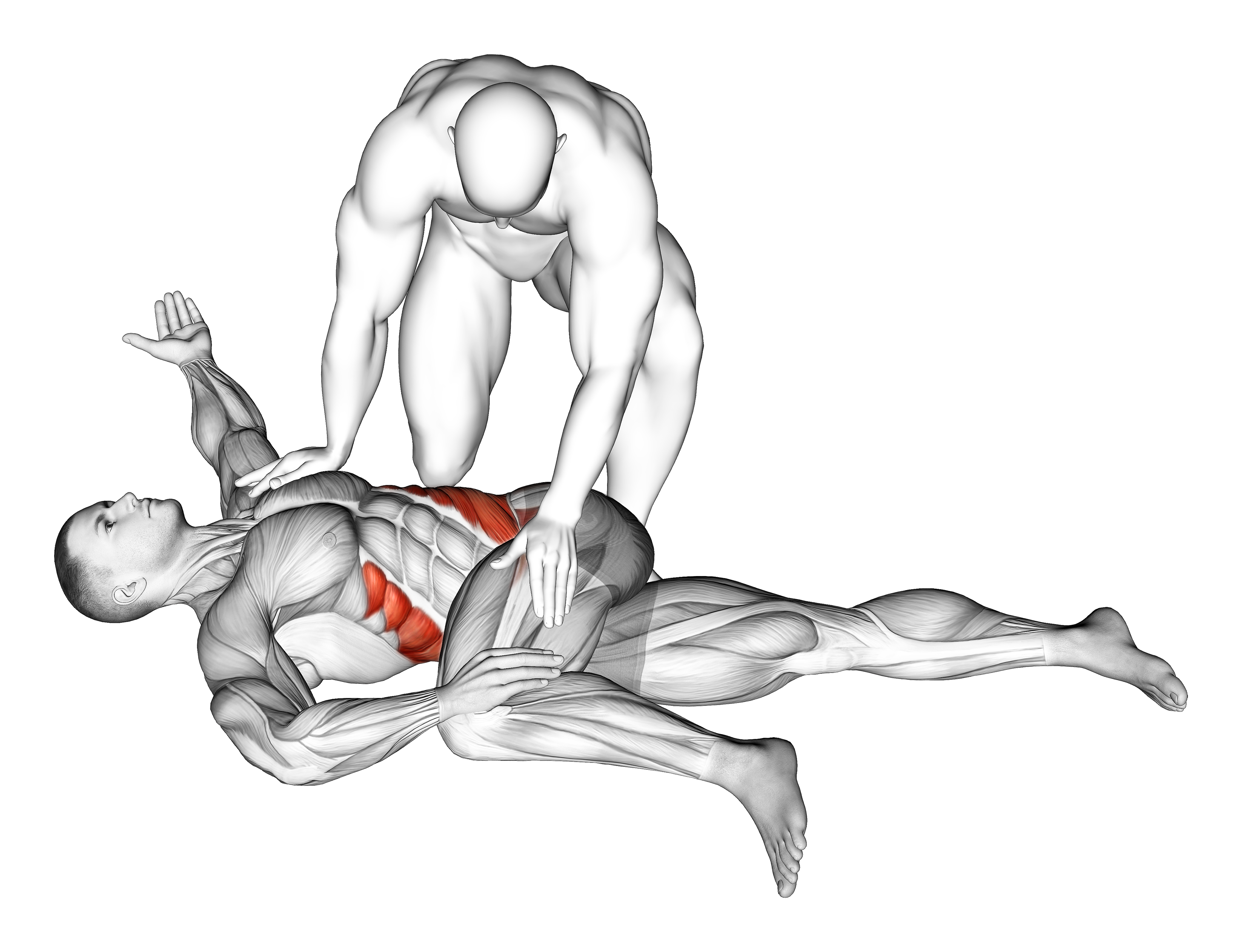 Assisted Oblique Glute Minimus And Medius Stretch