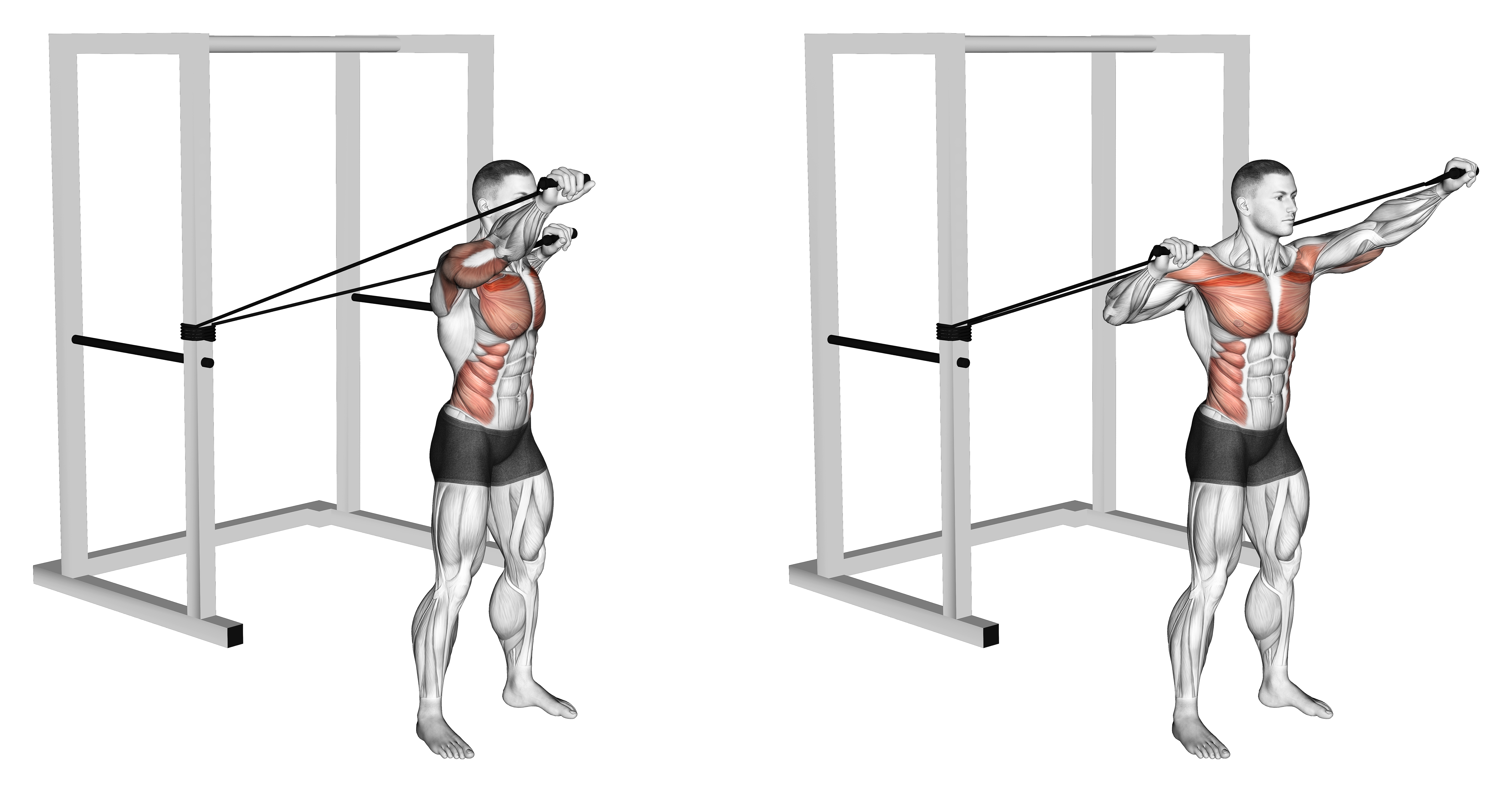 Band Alternate Incline Chest Press With Twist