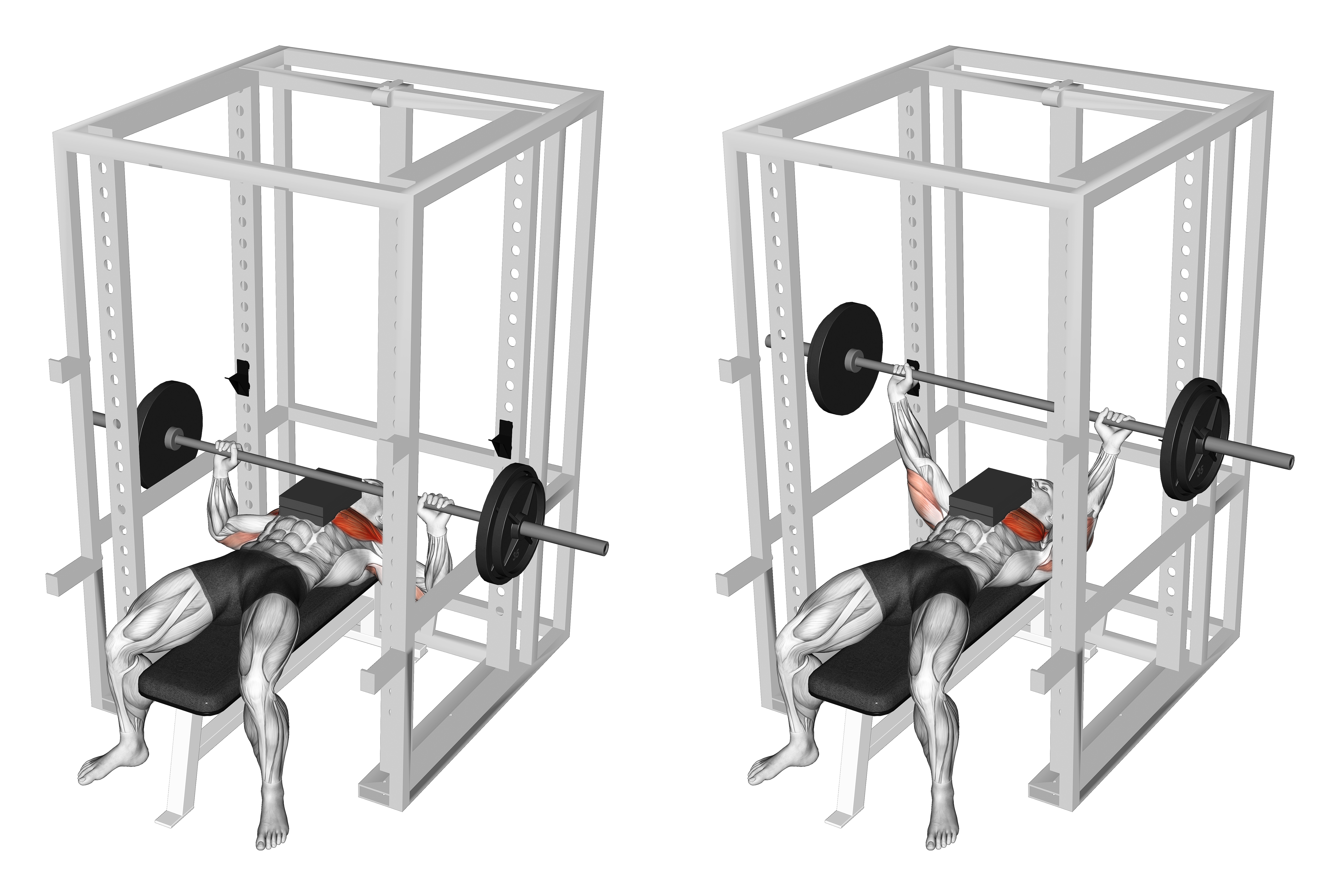 Barbell Bench Press With 2 Board