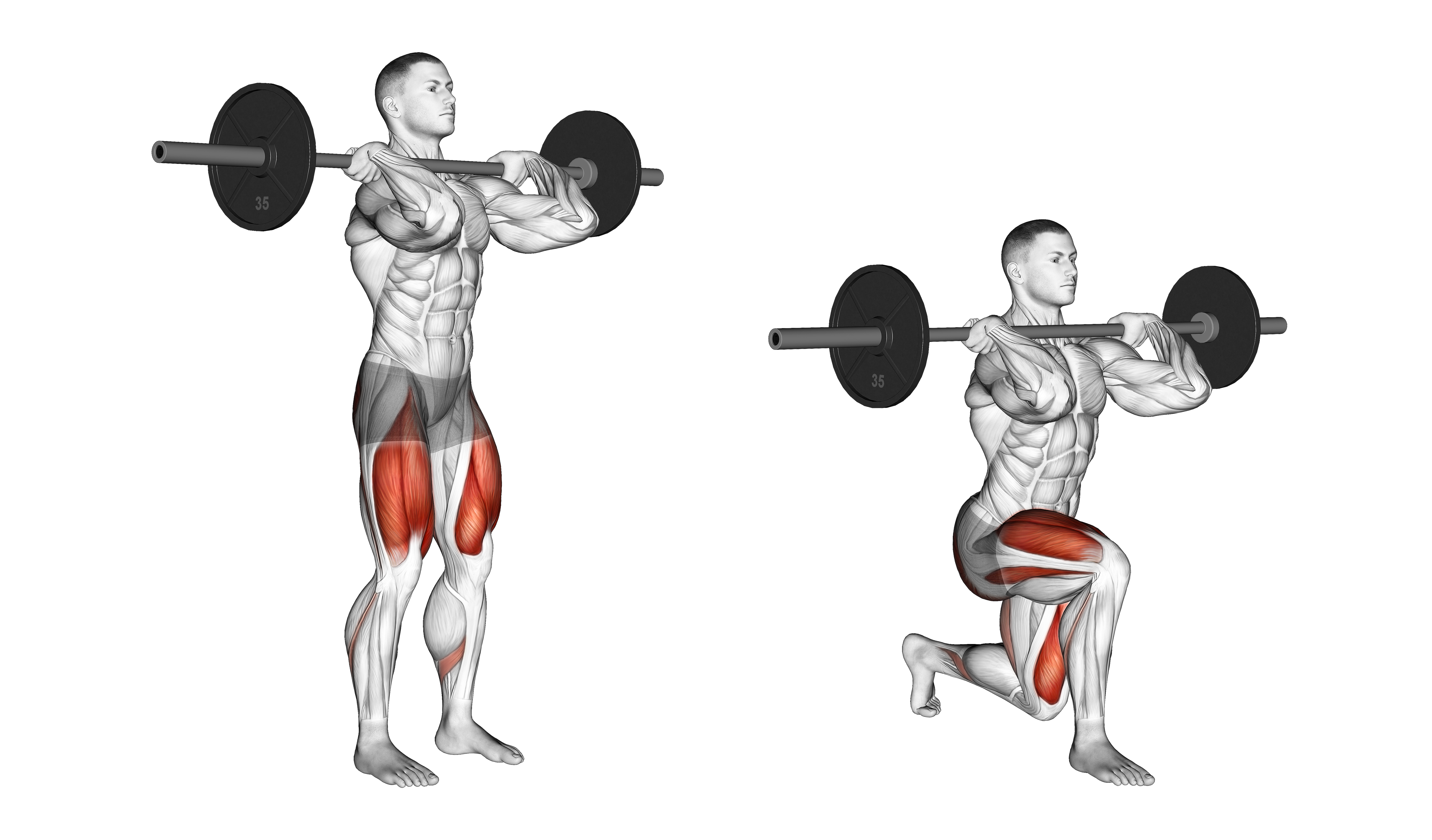 Barbell Front Rack Rear Lunge