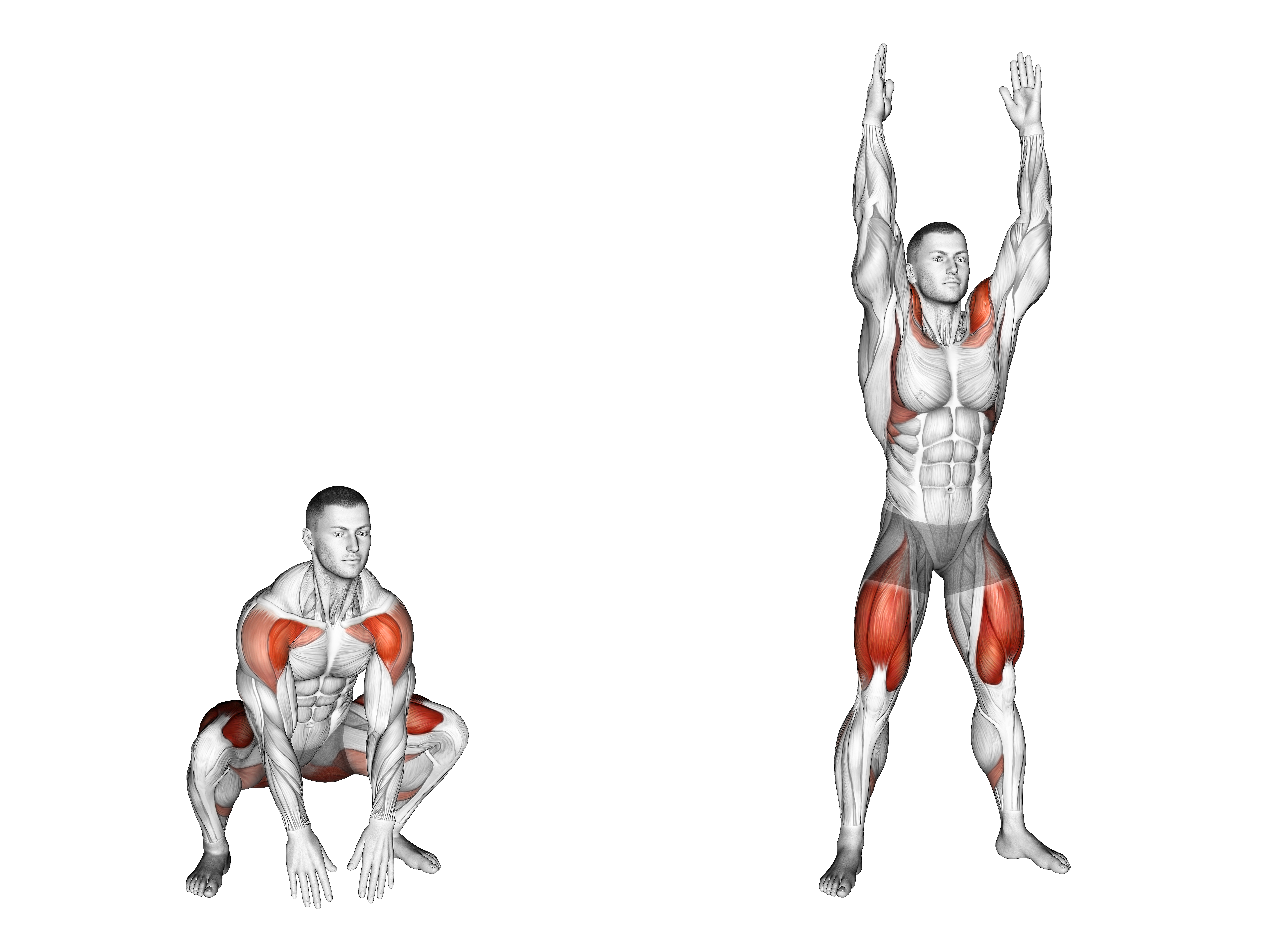 Bodyweight Full Squat With Overhead Press (version 2)