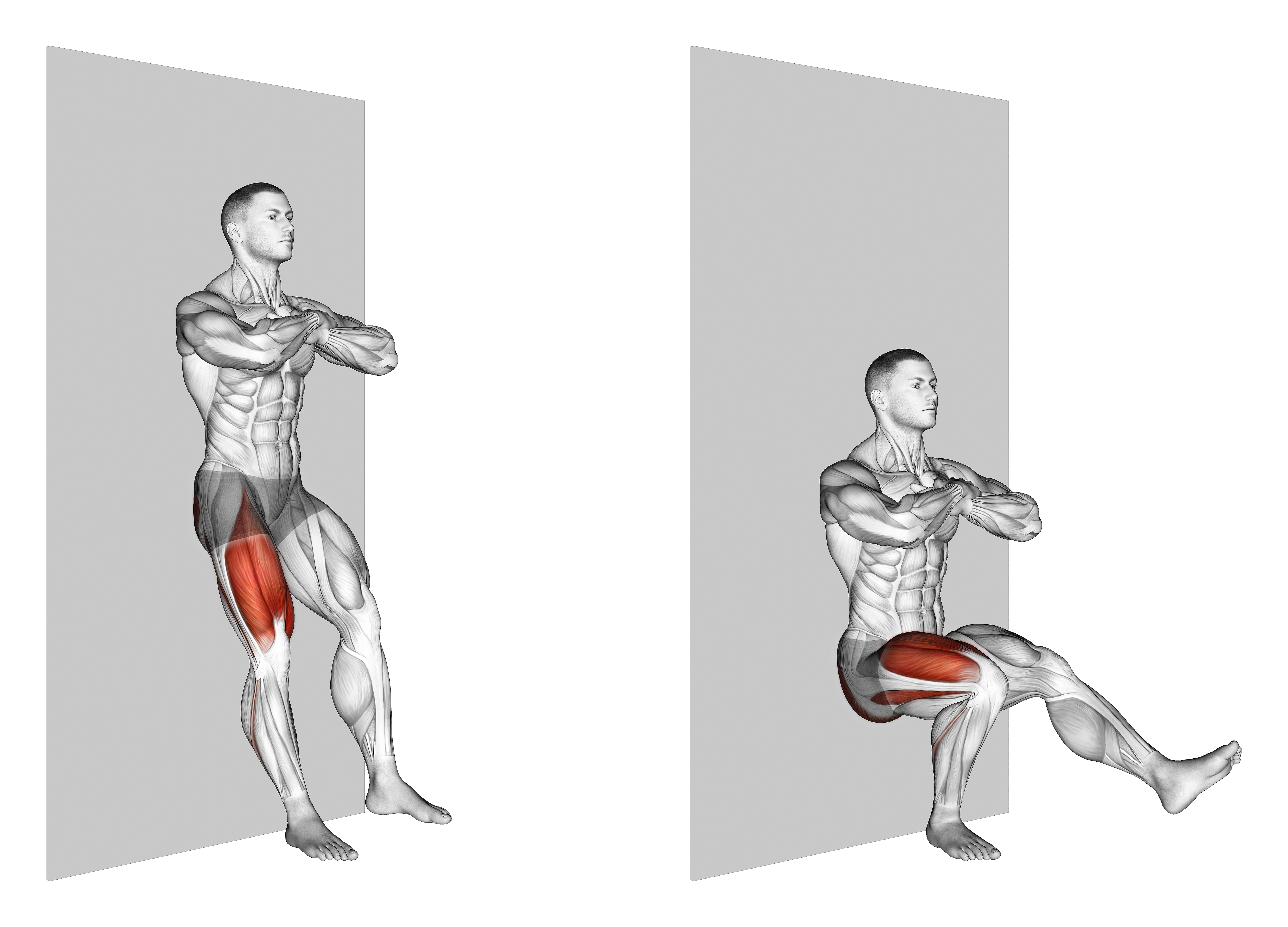 Bodyweight Single Leg Wall Squat