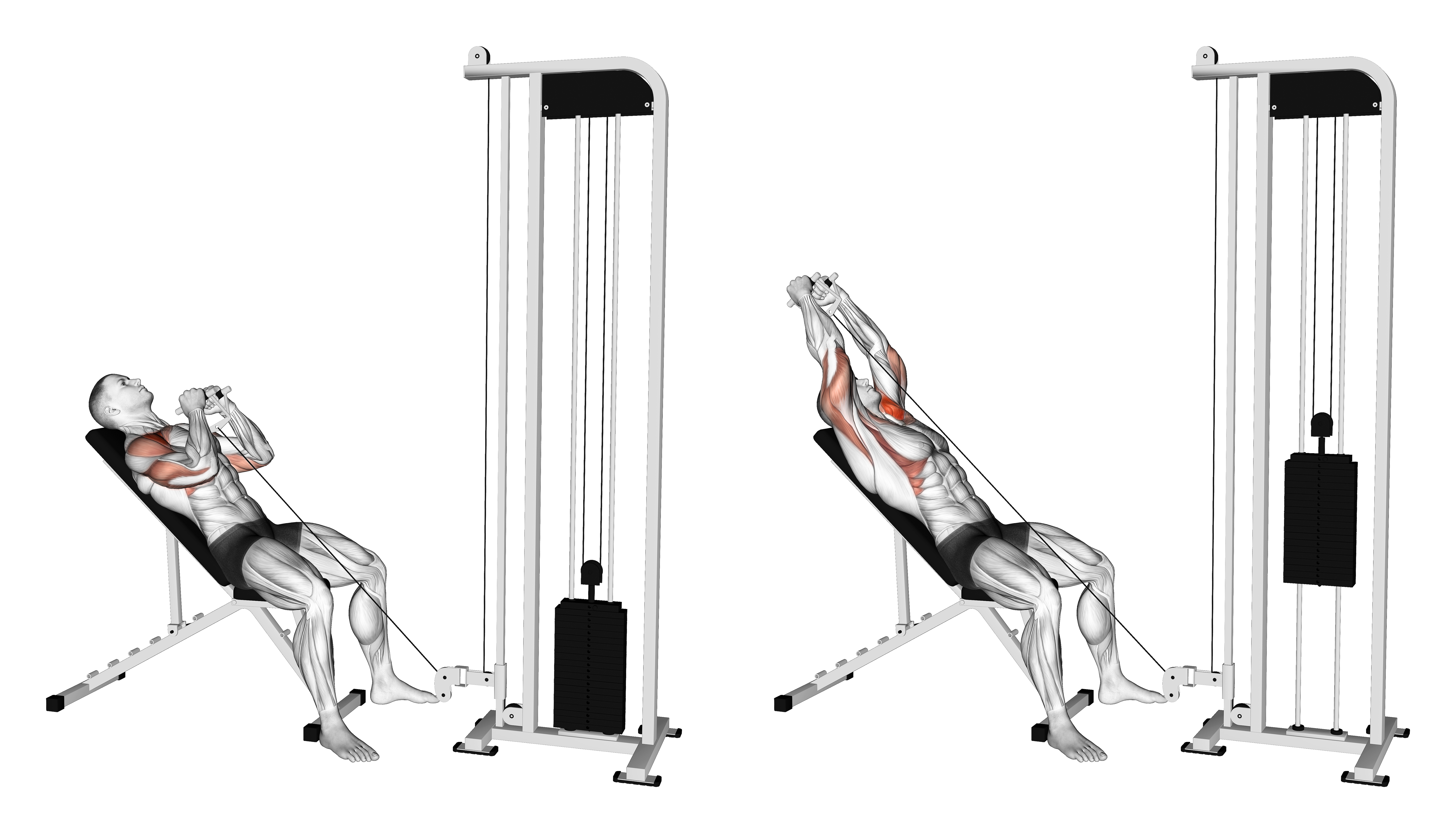 Cable Incline Close Grip Shoulder Press With V Bar