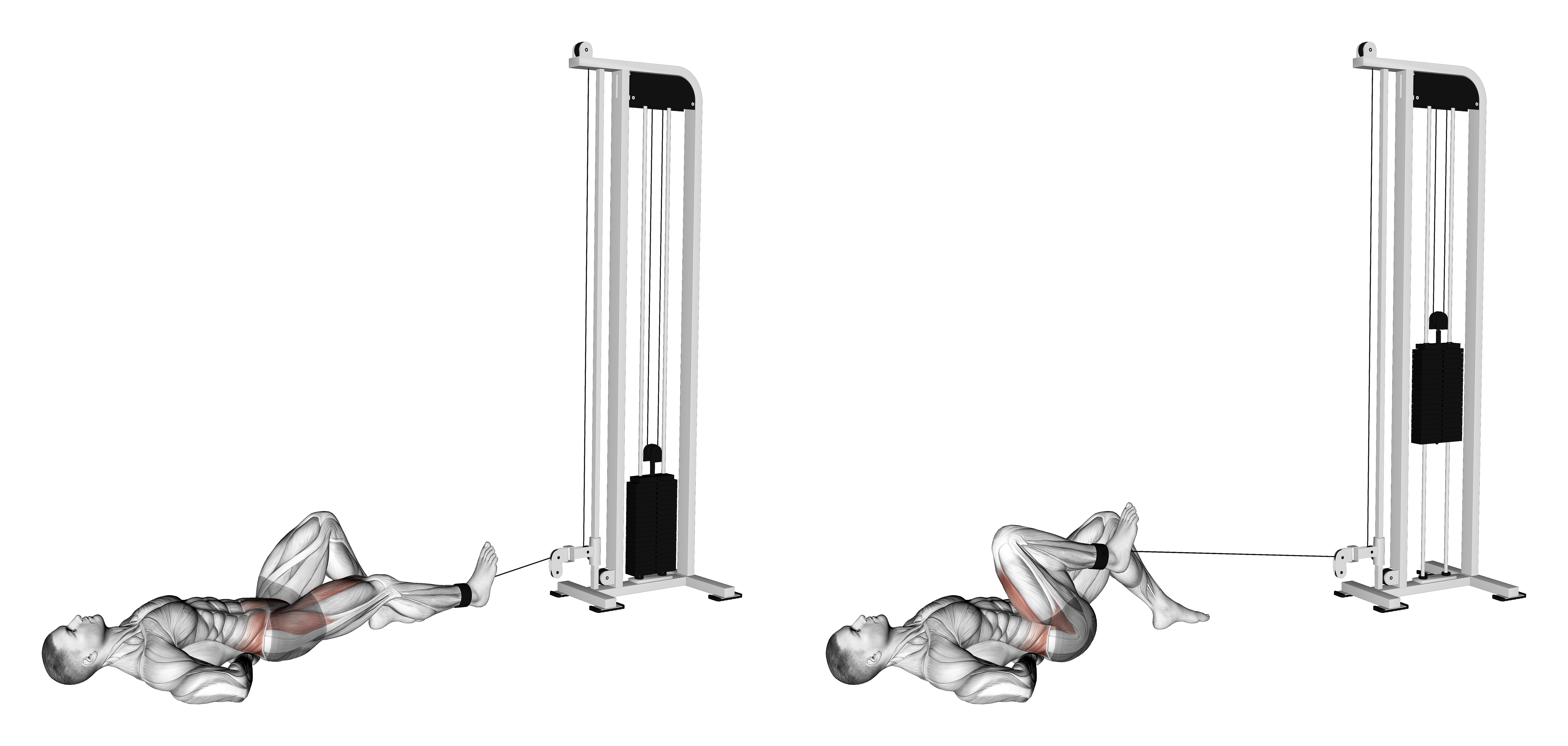 Cable Lying Single Leg Hip Flexion