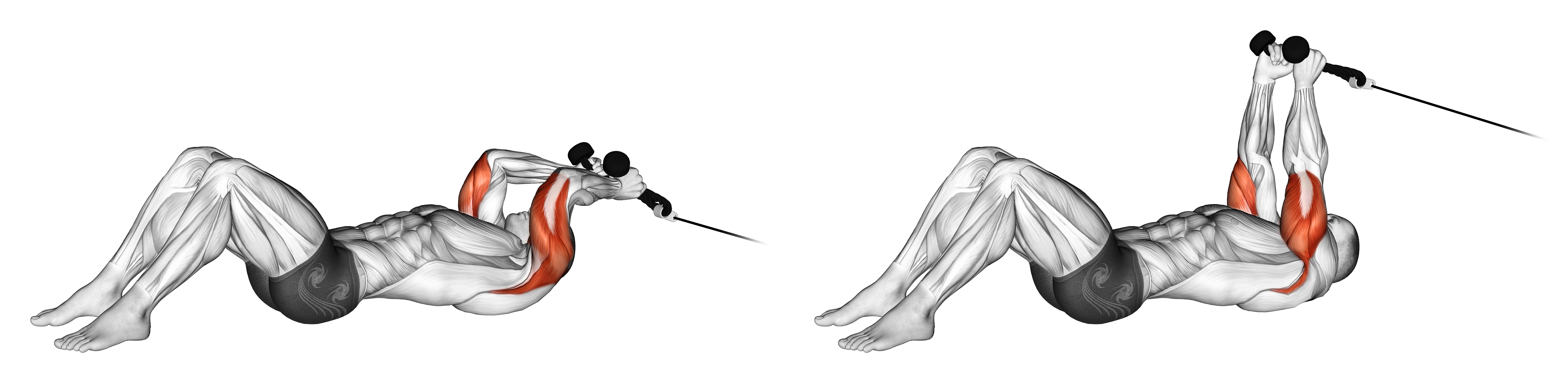 Cable Rope Lying On Floor Tricep Extension