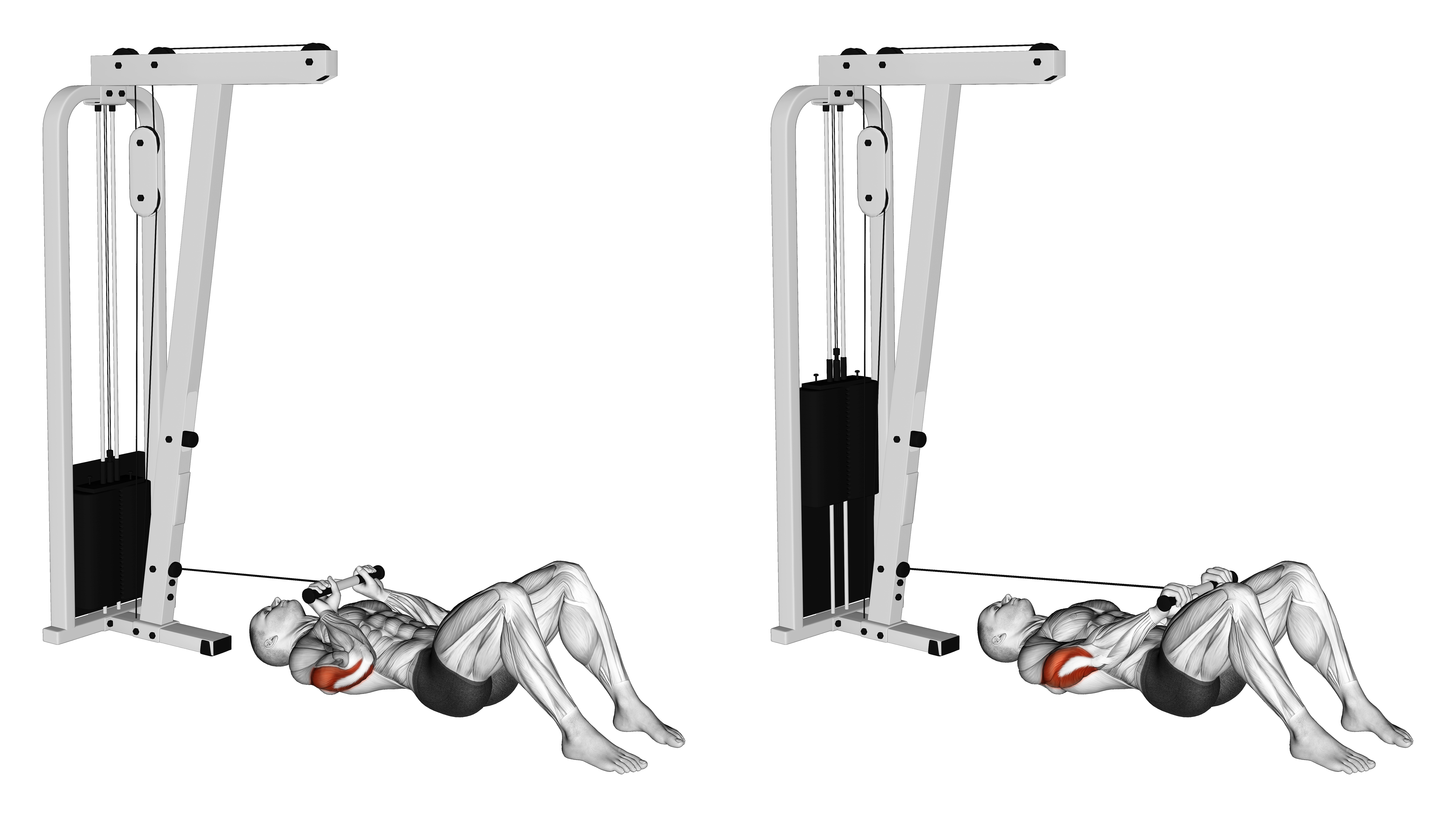 Cable Triceps Pushdown On Floor