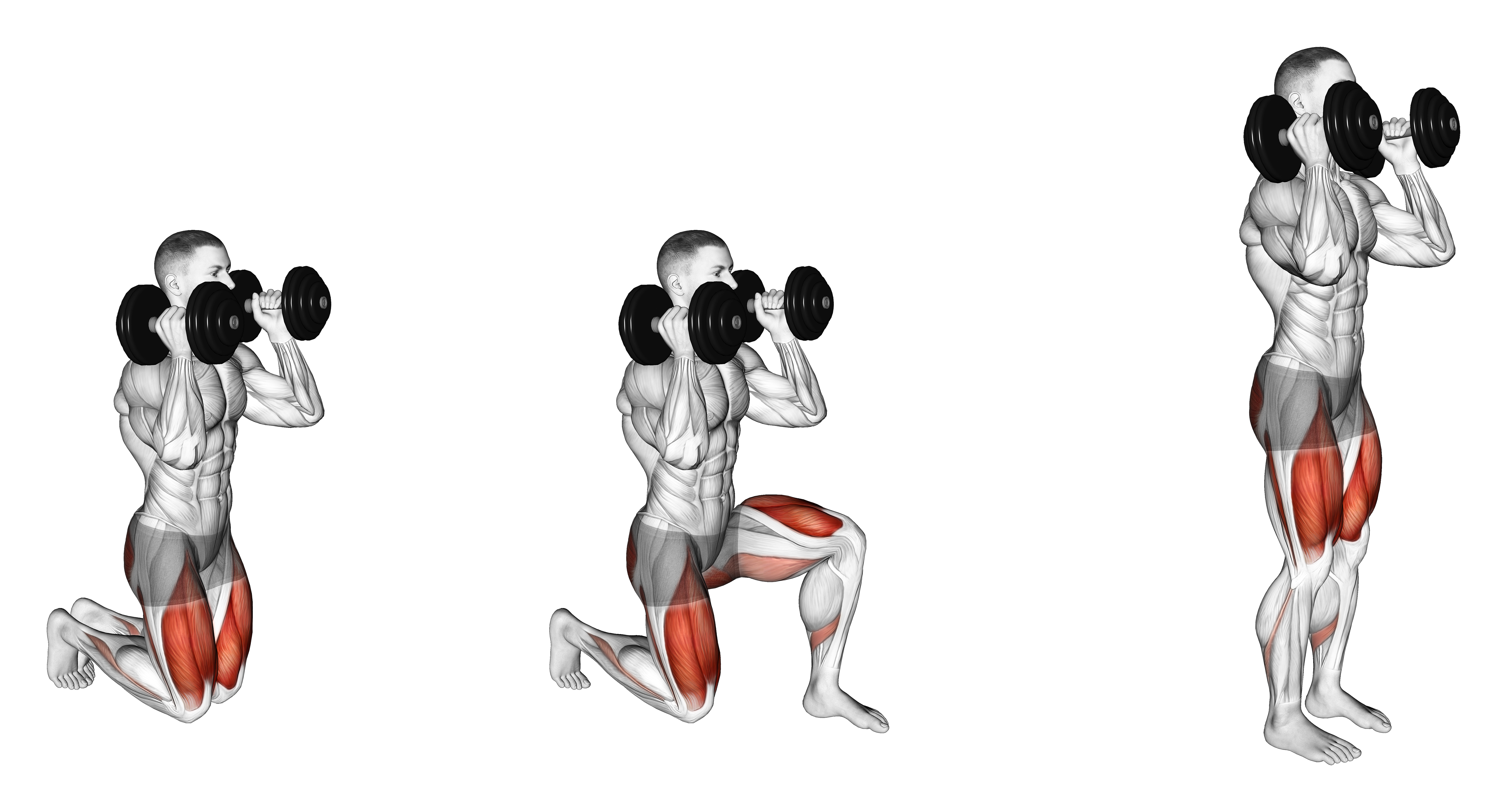Dumbbell Kneeling Hold To Stand Clean Grip