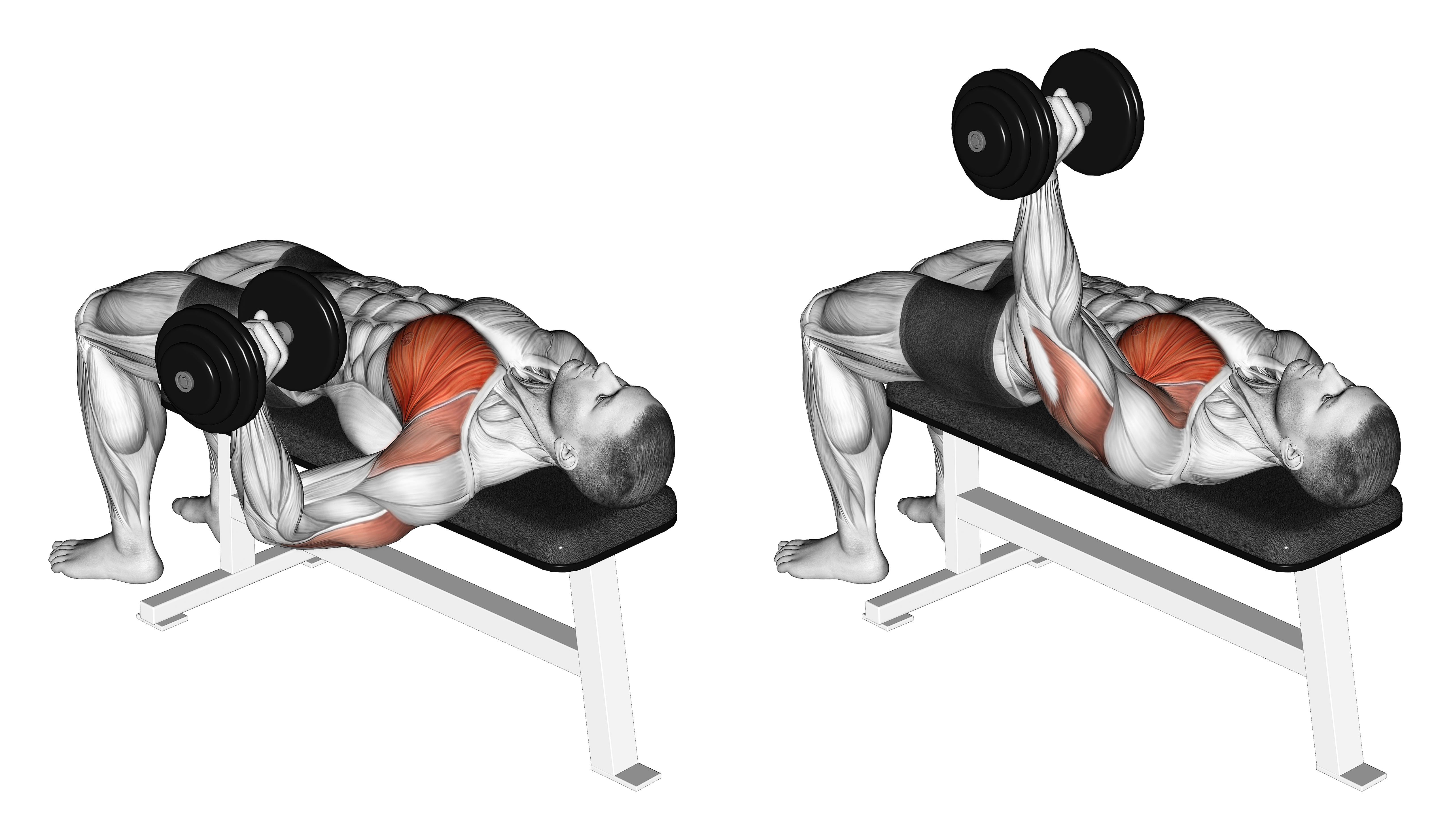 Dumbbell One Arm Wide Grip Bench Press