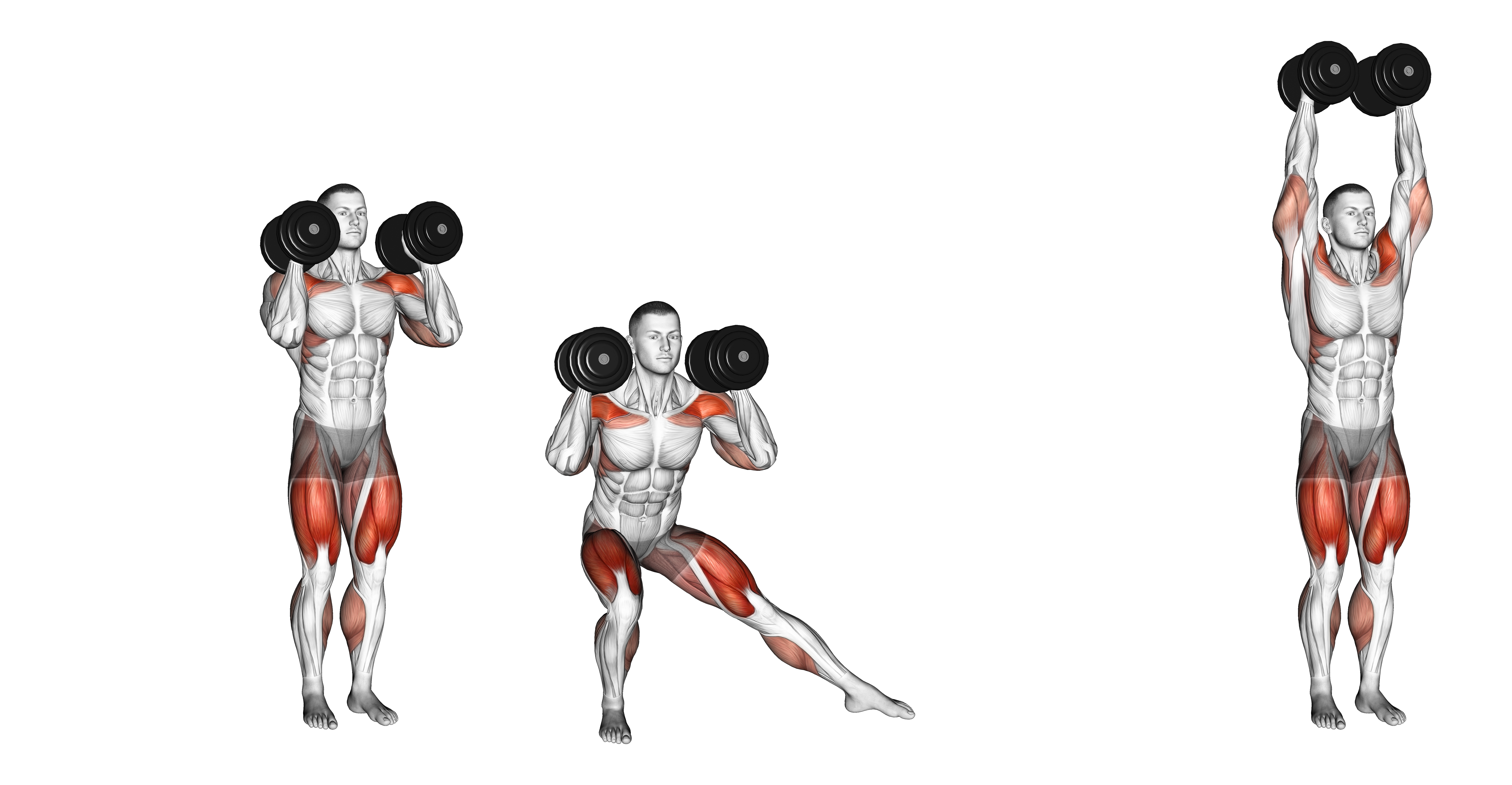 Dumbbell Side Lunge With Shoulder Press