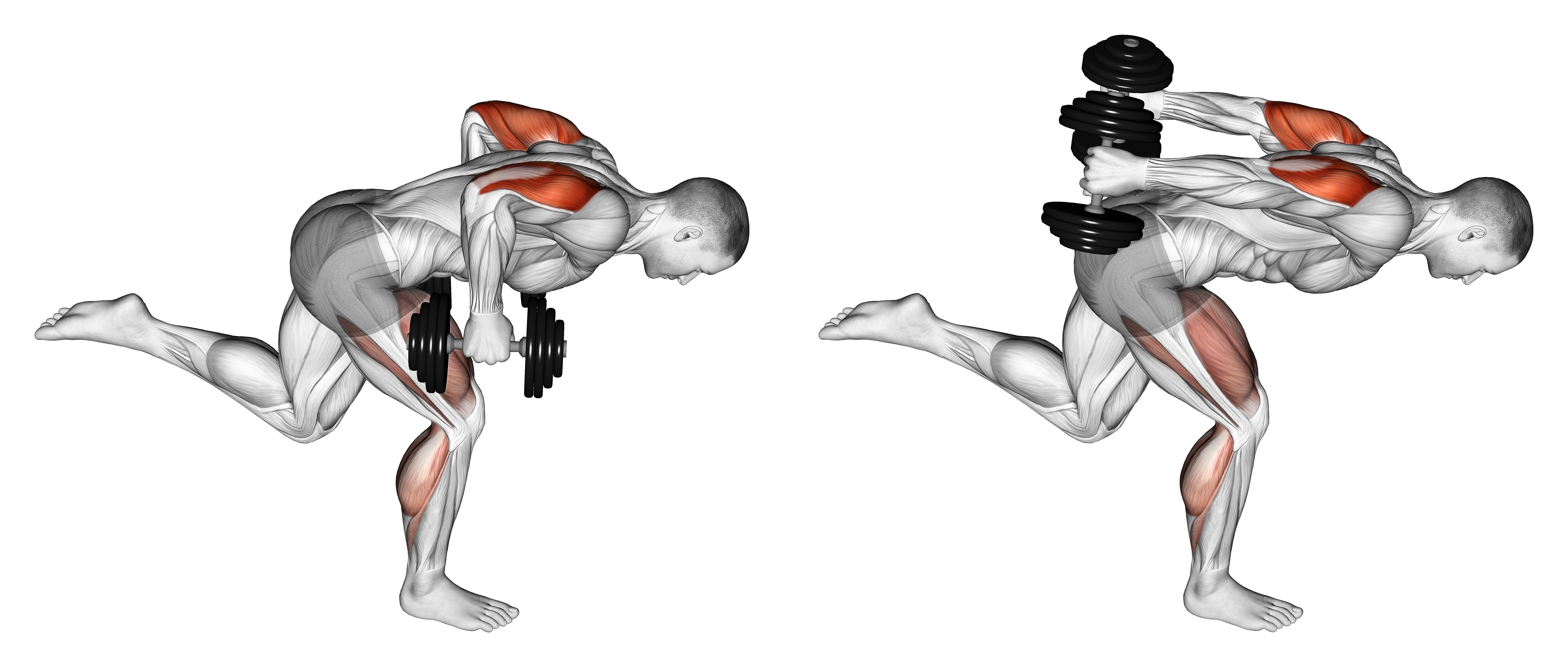 Dumbbell Tricep Kickback With Stork Stance