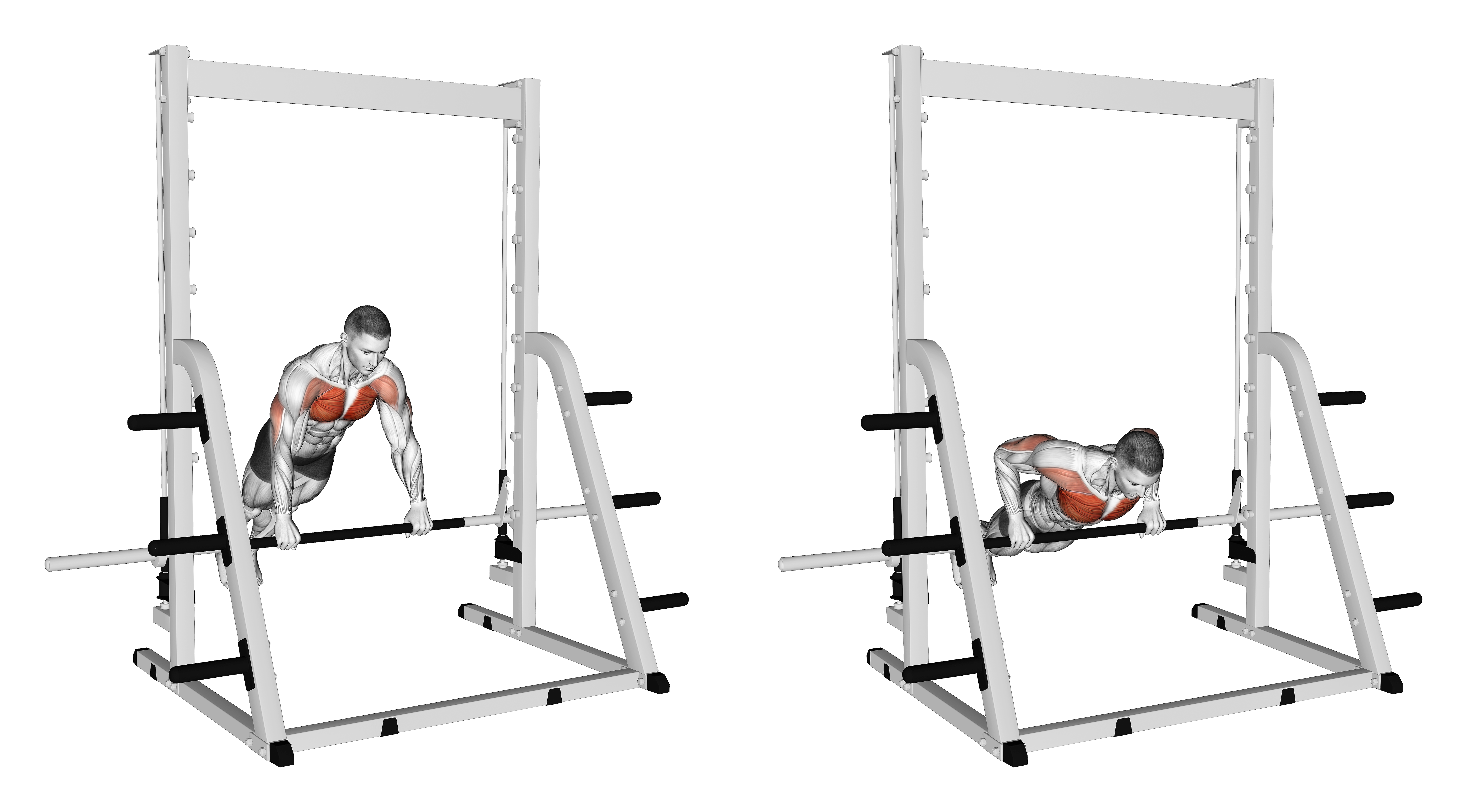 Incline Push Up On A Smith Bar