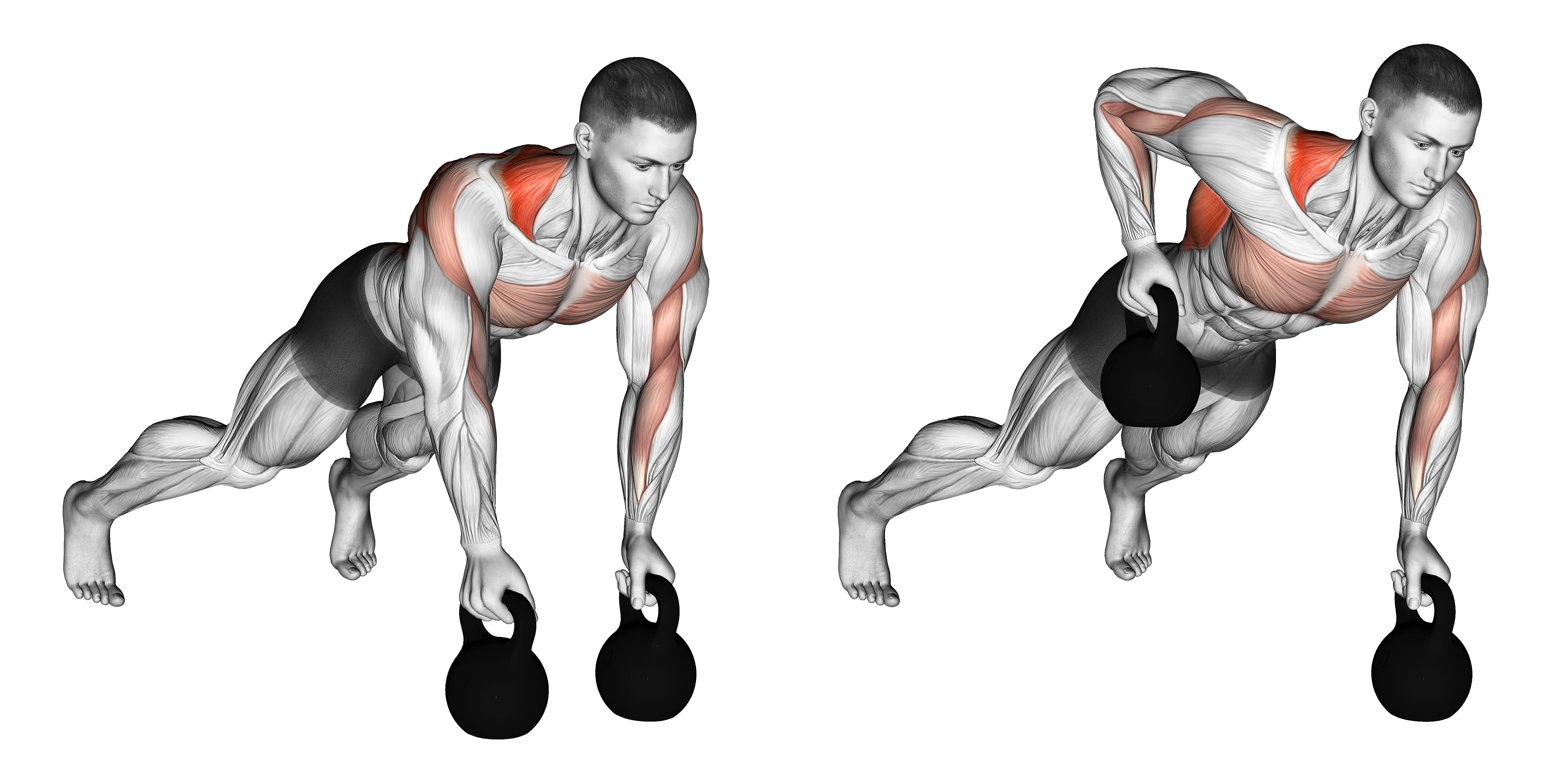 Kettlebell Alternating Renegade Row