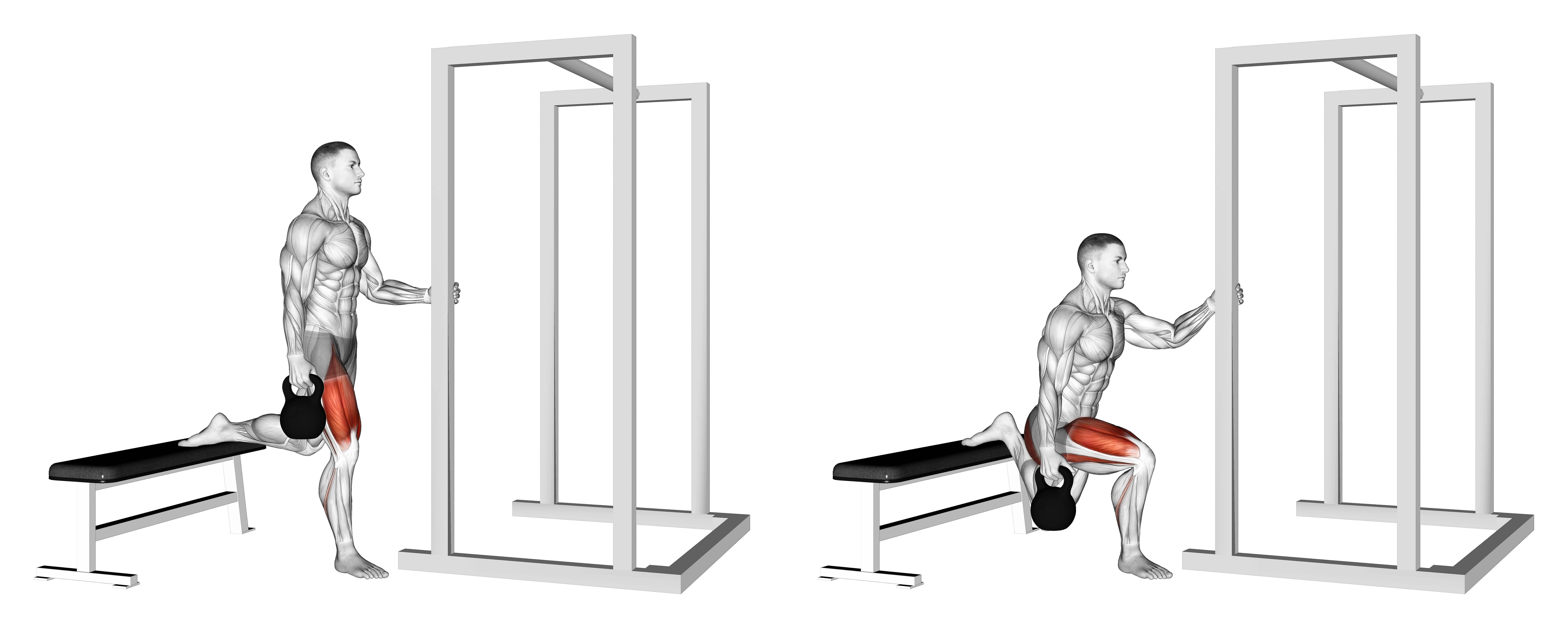 Kettlebell Assisted Bulgarian Split Squat