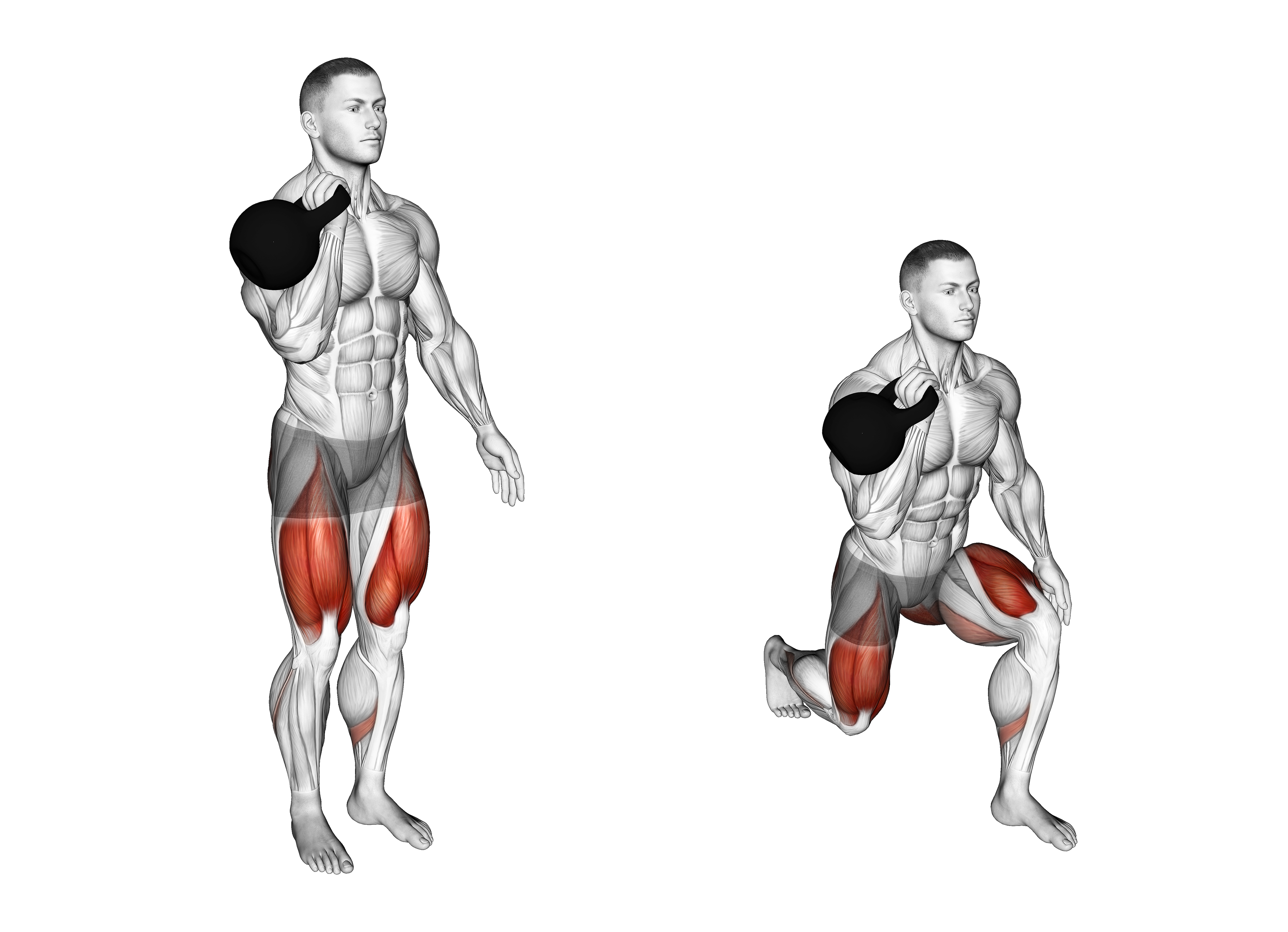 Kettlebell Contralateral Reverse Lunge