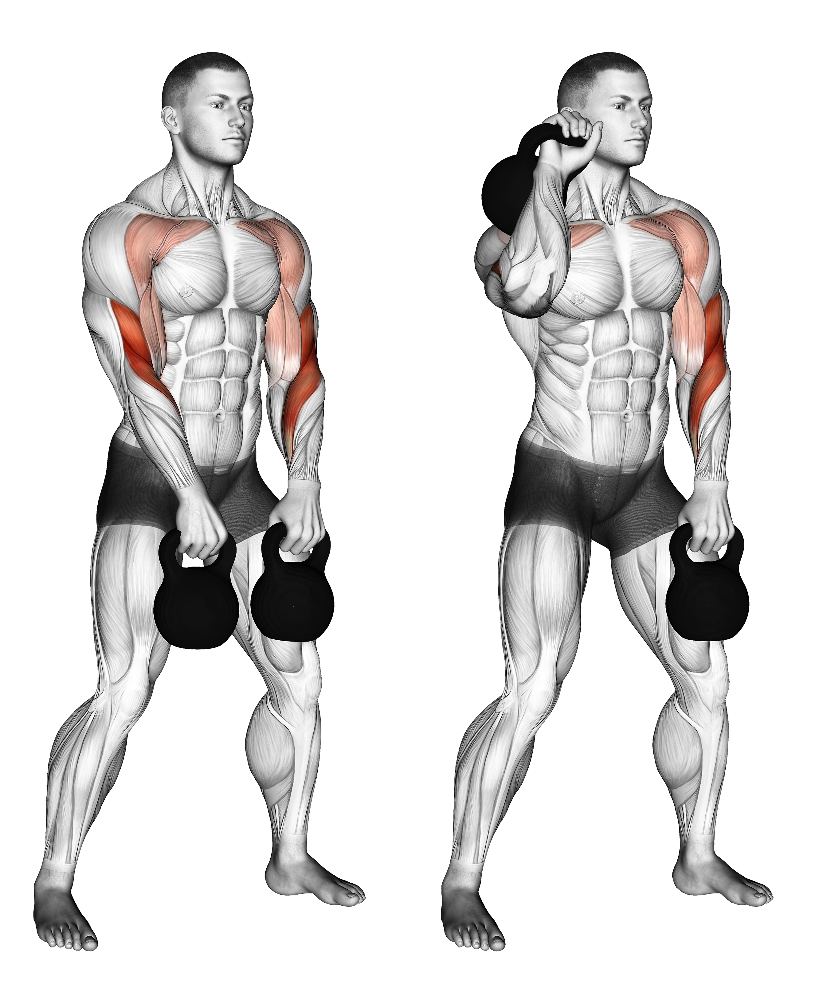 Kettlebell Double Alternating Hang Clean