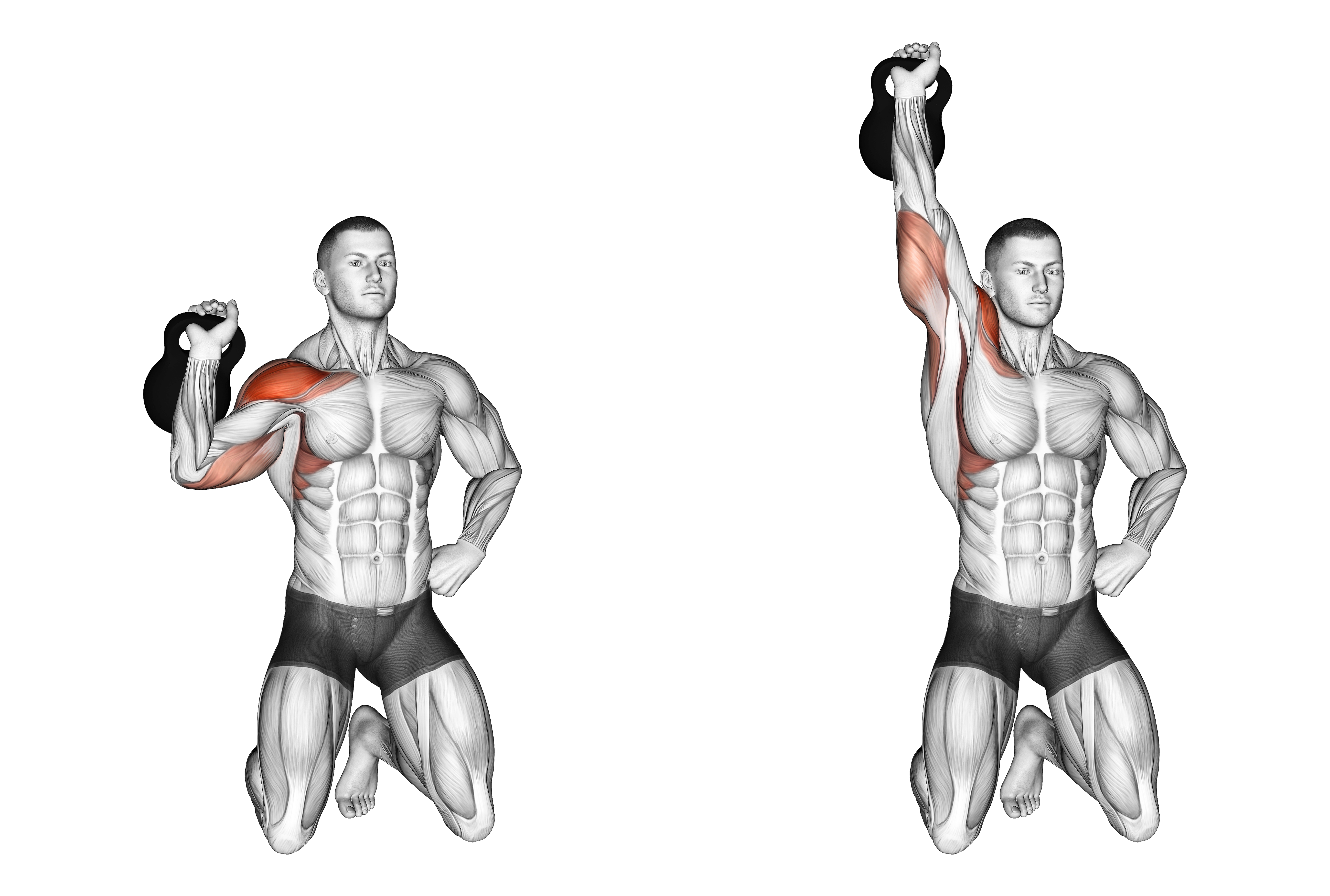 Kettlebell Kneeling One Arm Shoulder Press