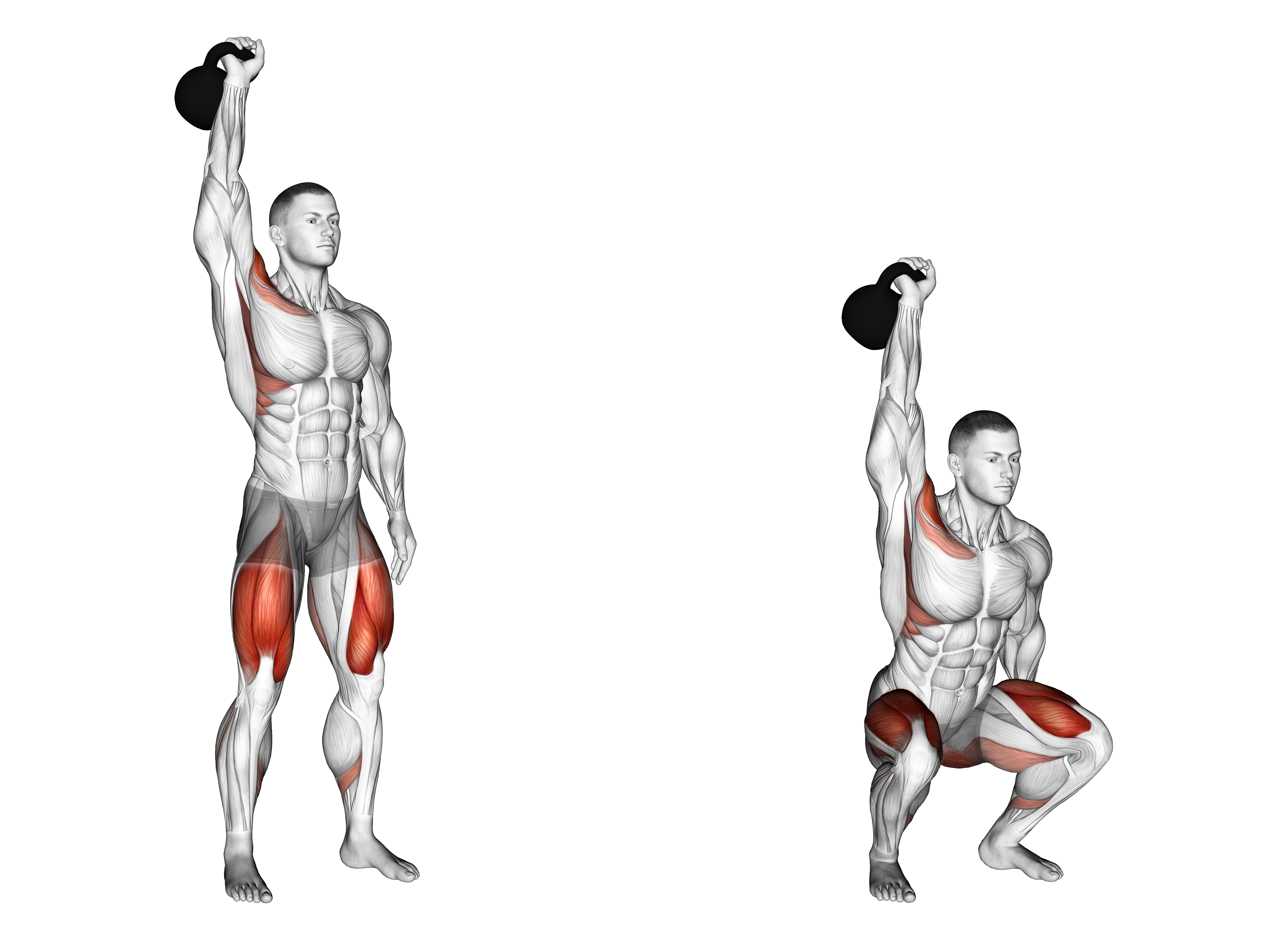 Kettlebell One Arm Overhead Squat