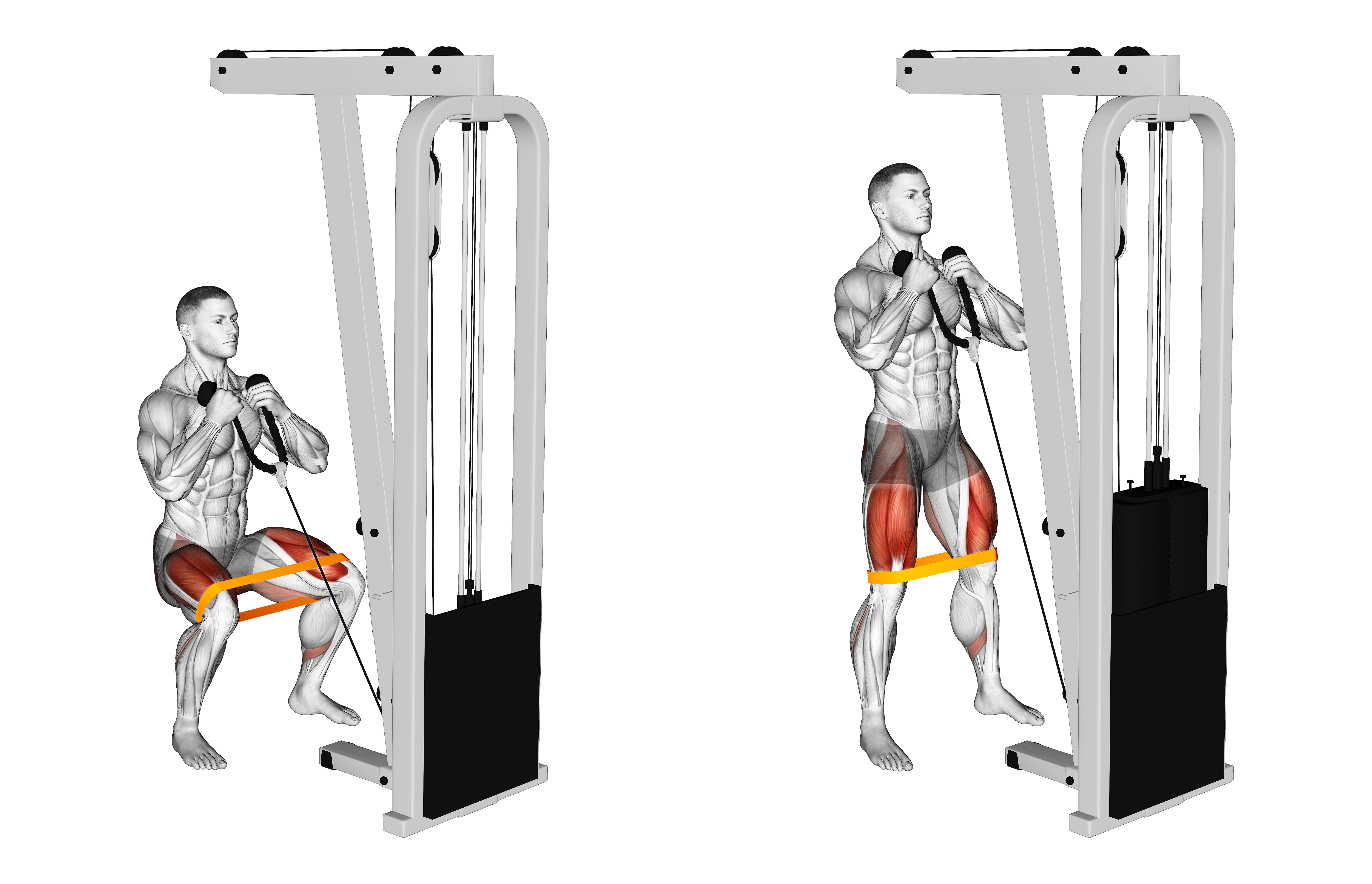 Resistance Band Cable Squat