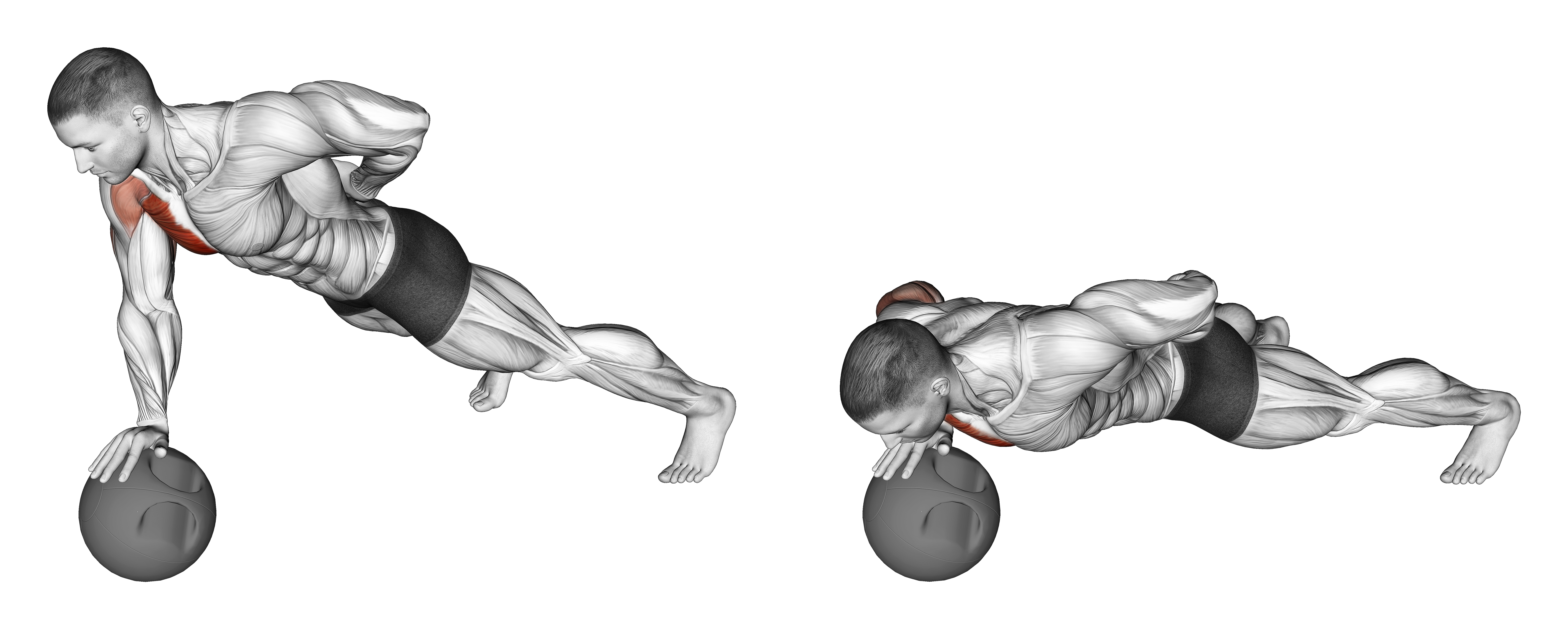 Single Arm Push Up On Medicine Ball