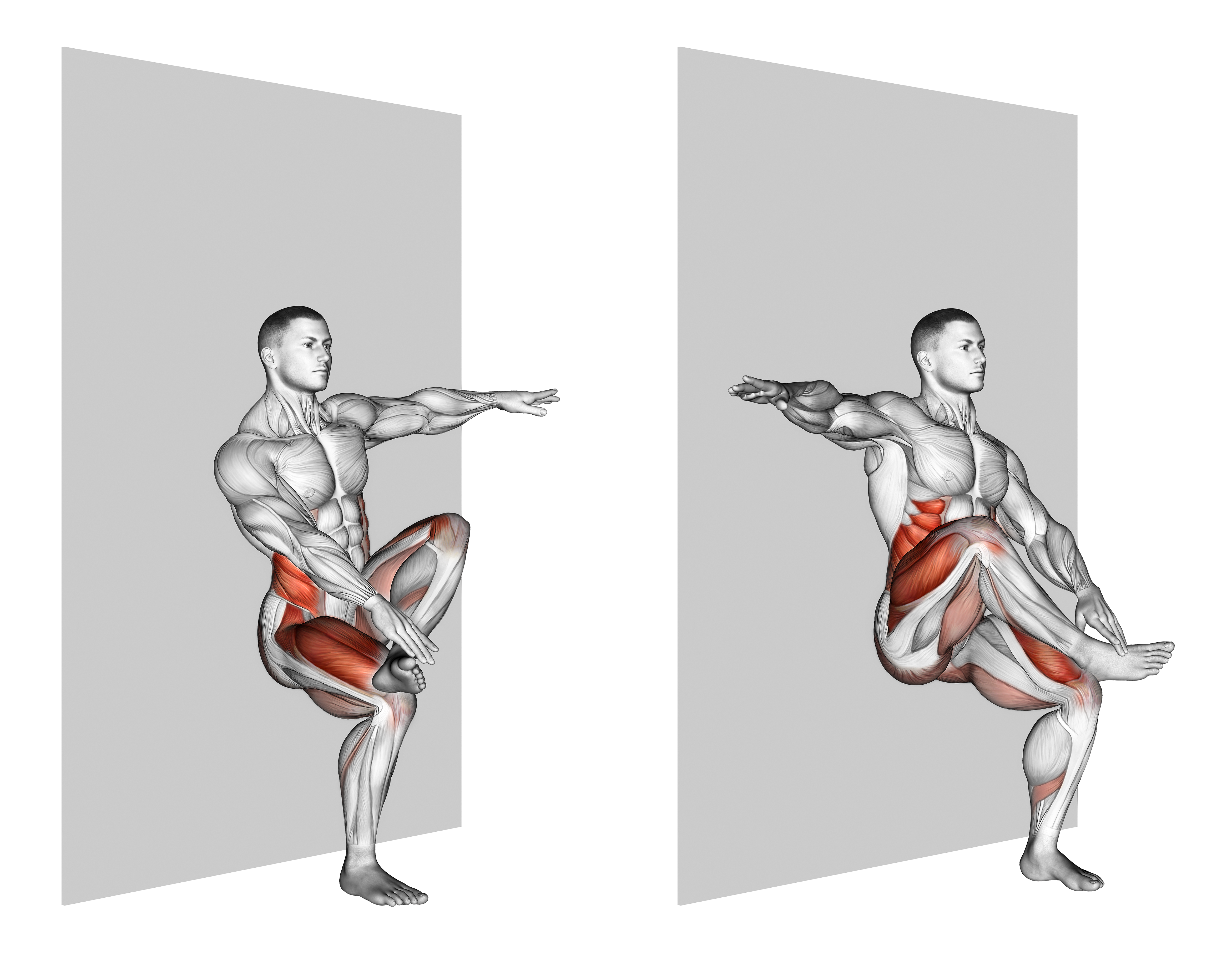 Toe Touch Sit (wall)