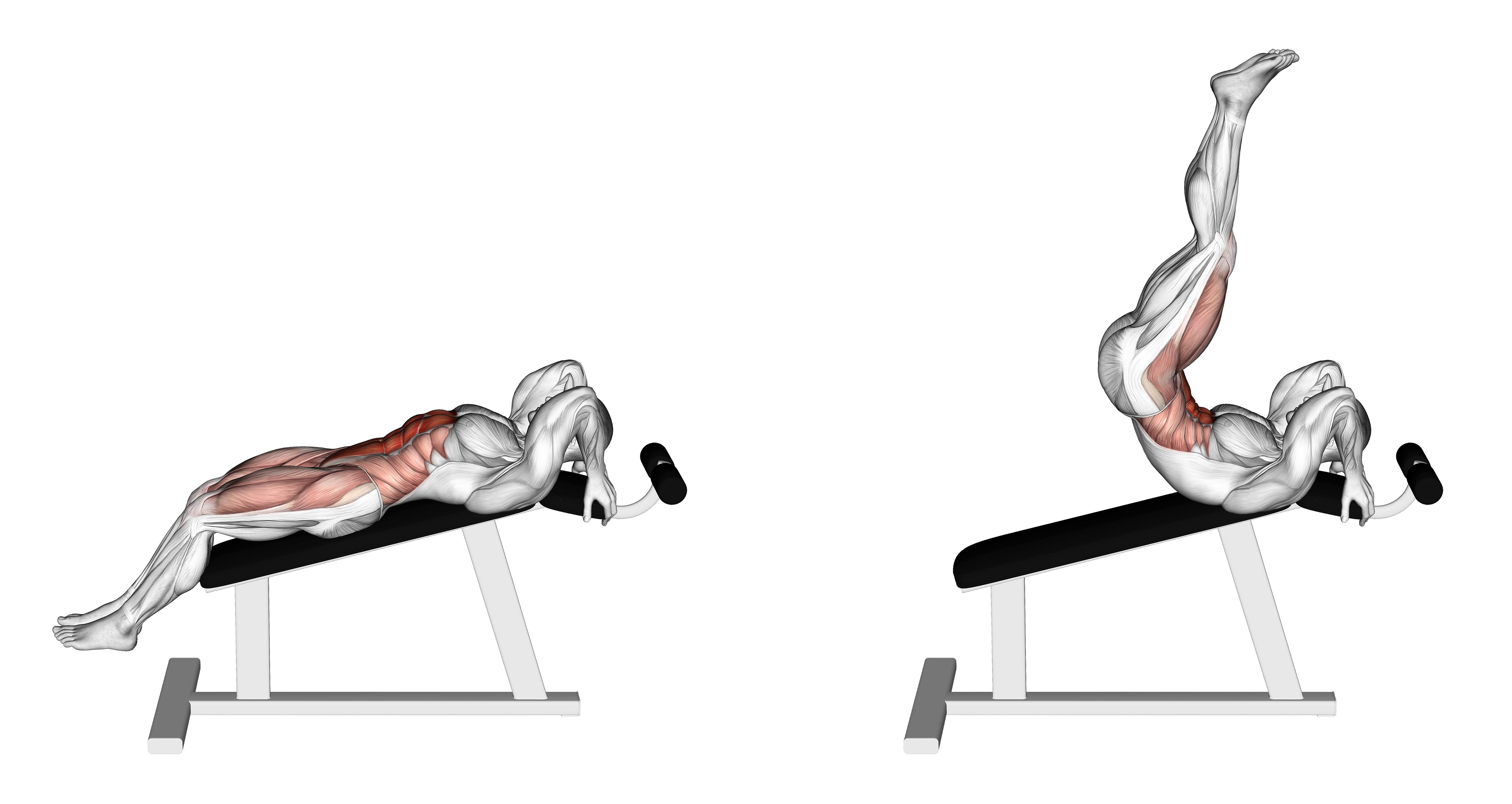 Incline Leg Hip Raise (leg Straight) Waist Max