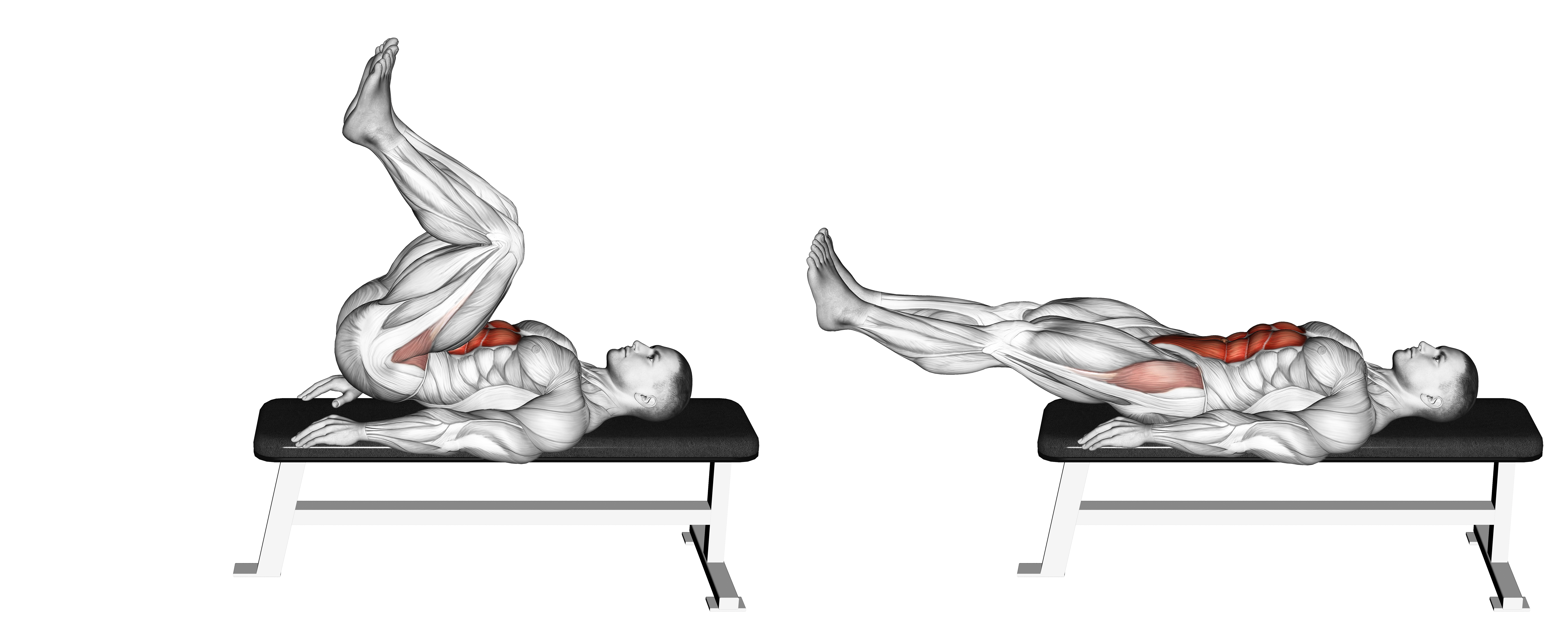 Leg Pull In Flat Bench Waist Max