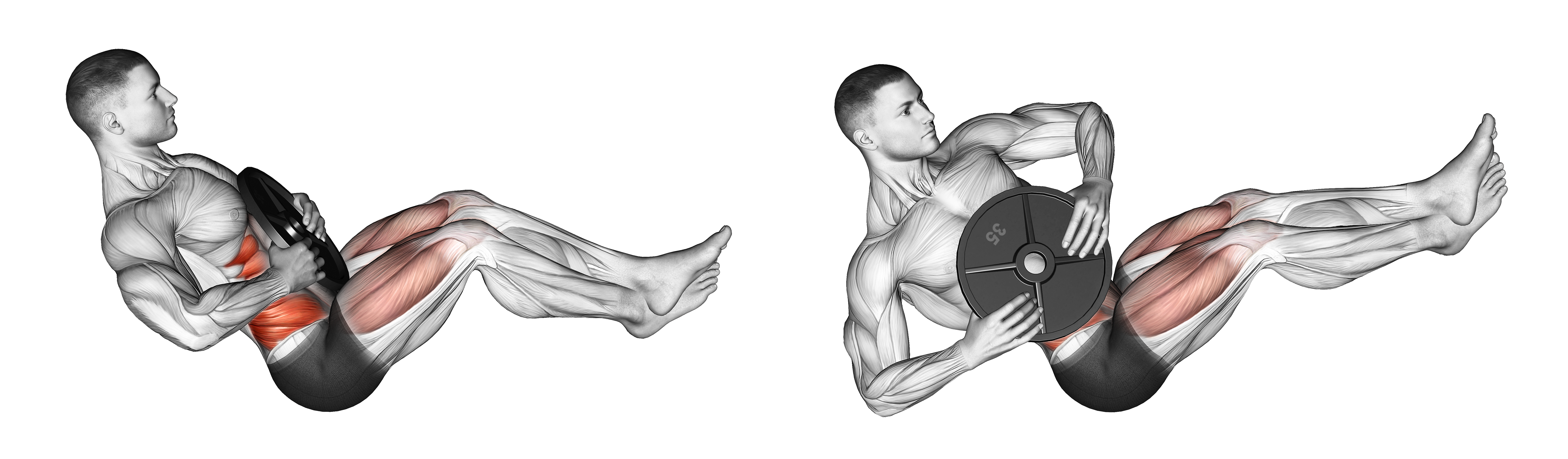 Weighted Russian Twist (legs Up) Waist Max