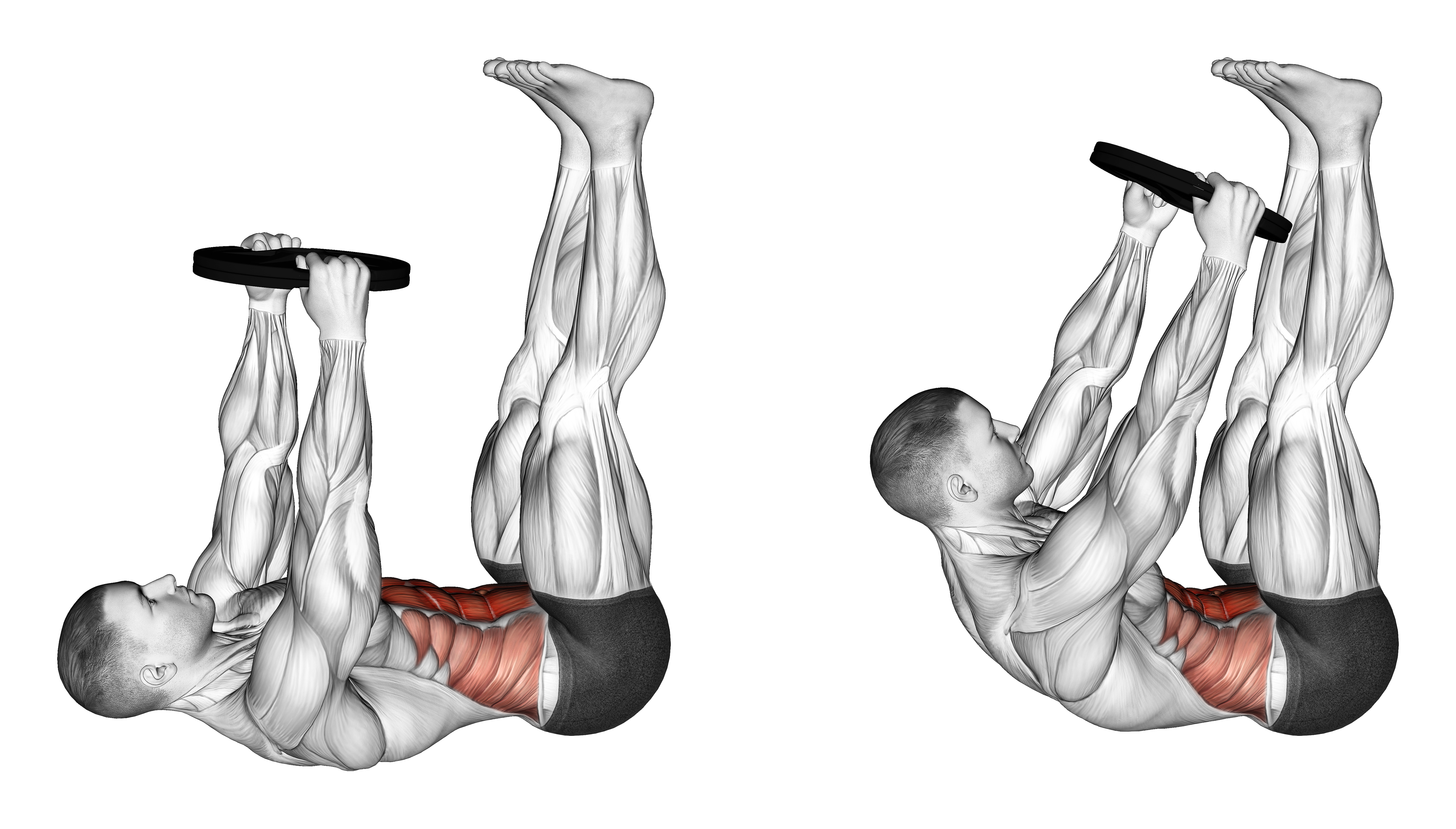Weighted Straight Leg Toe Touch Crunch