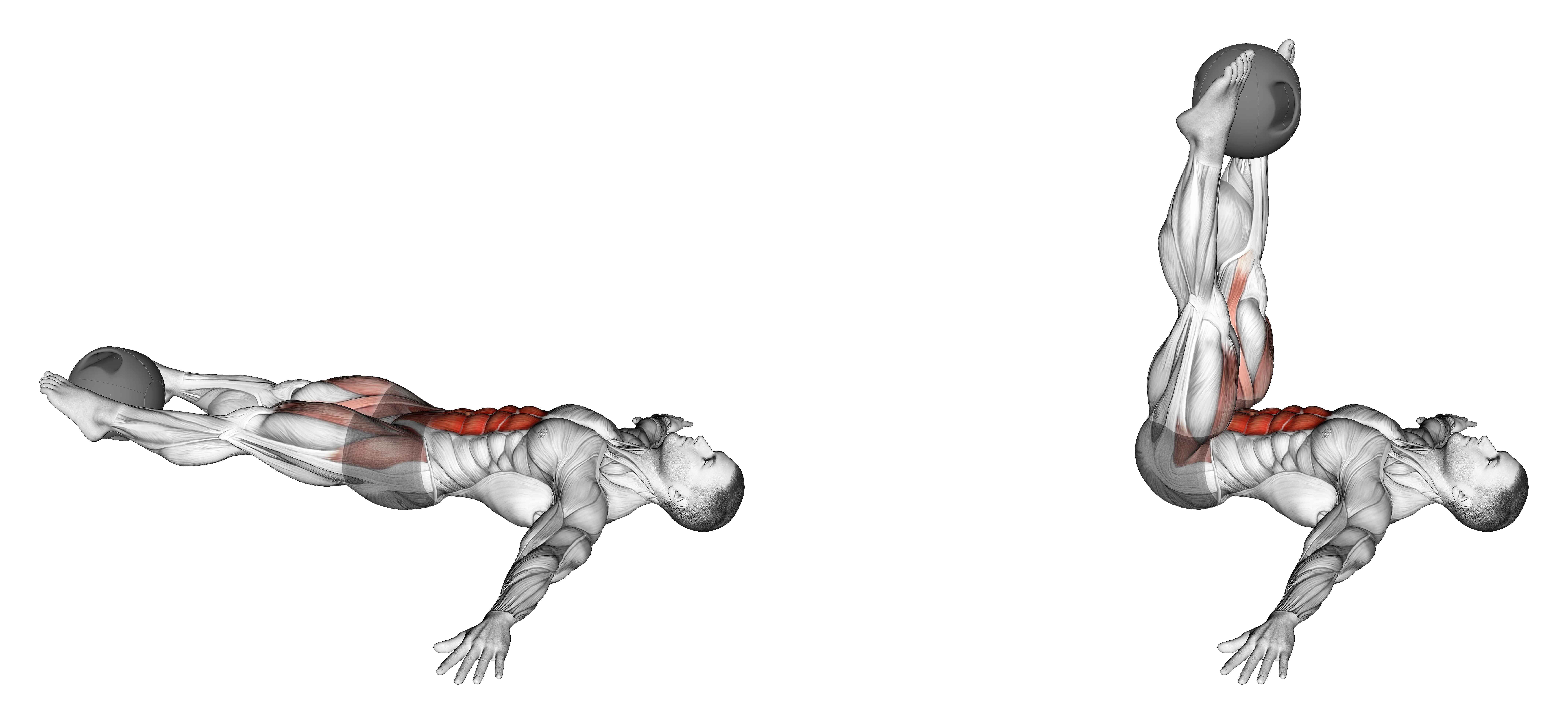 Medicine Ball Lying Leg Raise