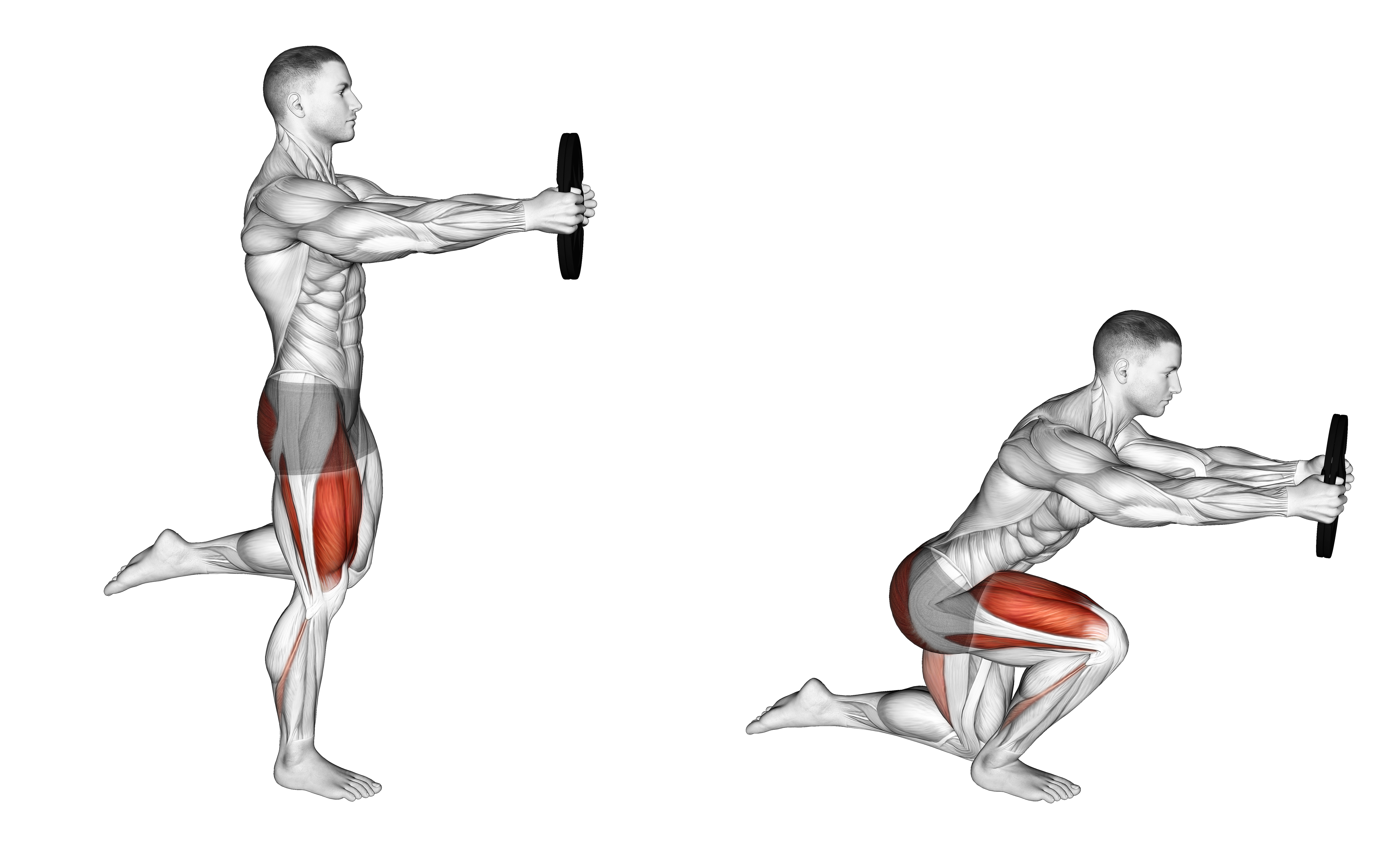 Weighted Counterbalanced Skater Squat